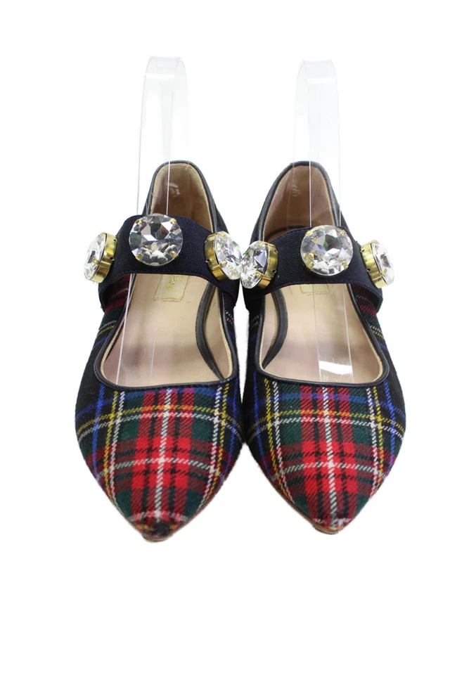 Polly Plume Mujer Cuadros Adornados Sin Cordones Mary Jane Pisos Azul Talla 5 Foto 2 de 4