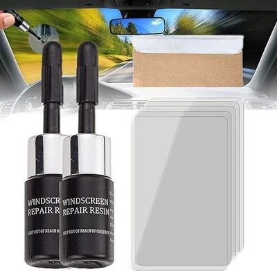 Pack 2 Pcs Fix Pro Kit Windshield Crack Repair Fluid Kit Windshield Repair Car