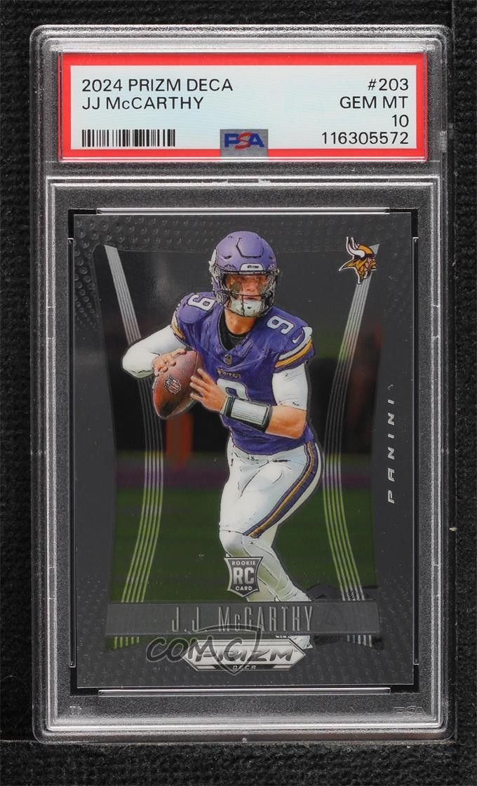 2024 Panini Prizm Deca JJ McCarthy #203 PSA 10 GEM MT Rookie RC 1g40