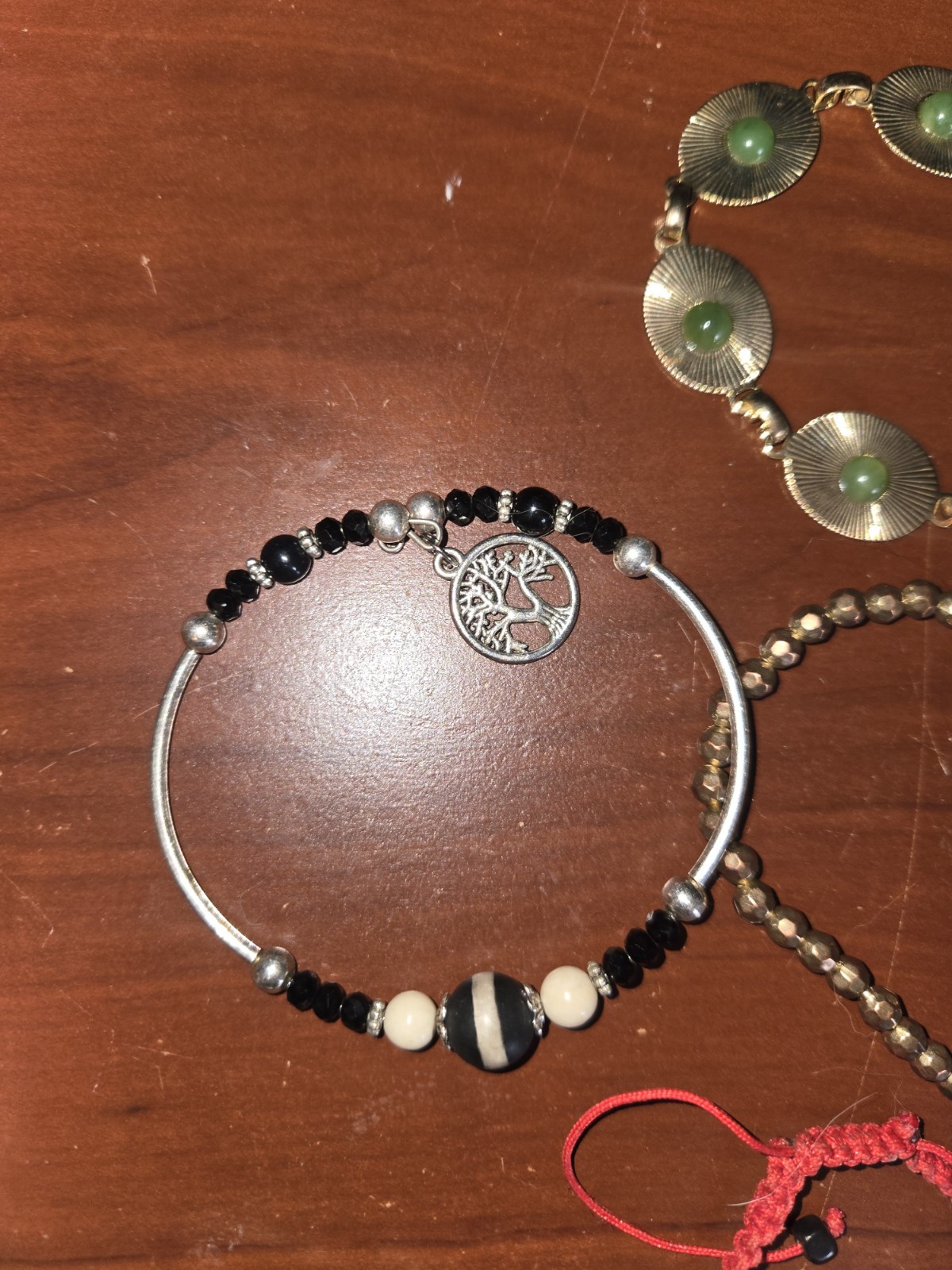 Multicolor Beaded Charm Bangle Chain Bracelet Lot… - image 6