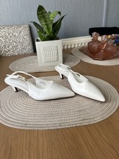 River Island Women’s white pointed toe sling back court heels UK4 EU37