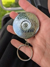 KEY-BAK Retractable Key Chain Belt Clip w/Stainless Steel Cord, EUC!!!