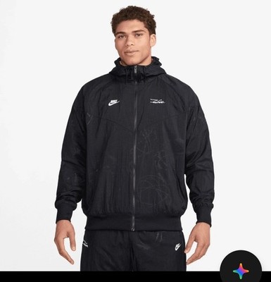 Nike FUTURA BREAKING LINED WINDRUNNER JACKET BLACK MEN´S Size M