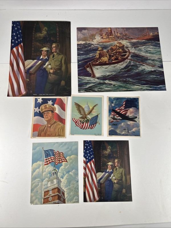 Lot Of 7-WWII Patriotic Calendar Salesman Samples-Charles Moss