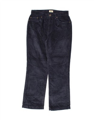 L.L.BEAN Damen Bootcut Cord Hose W30 L28 dunkelblau Baumwolle CU60