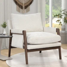 Kelly Velvet Accent Chair: Mid-Century Modern White