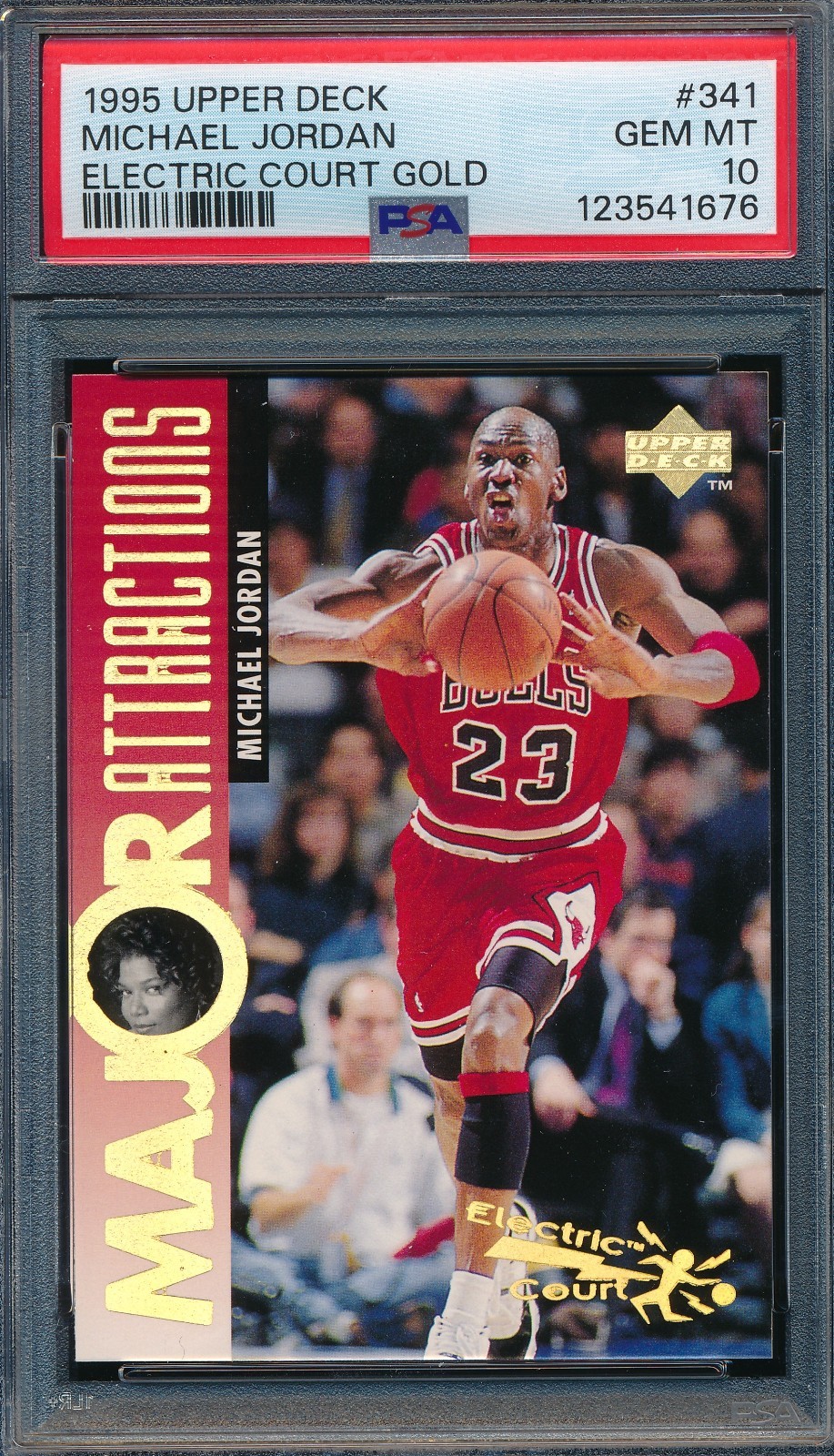 MICHAEL JORDAN 1995-96 UPPER DECK ELECTRIC COURT GOLD PSA 10 CARD #341! POP 4!