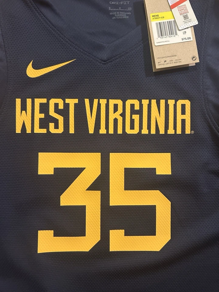 Camiseta deportiva de baloncesto WVU nueva para adultos pequeños montañeros Foto 3 de 4