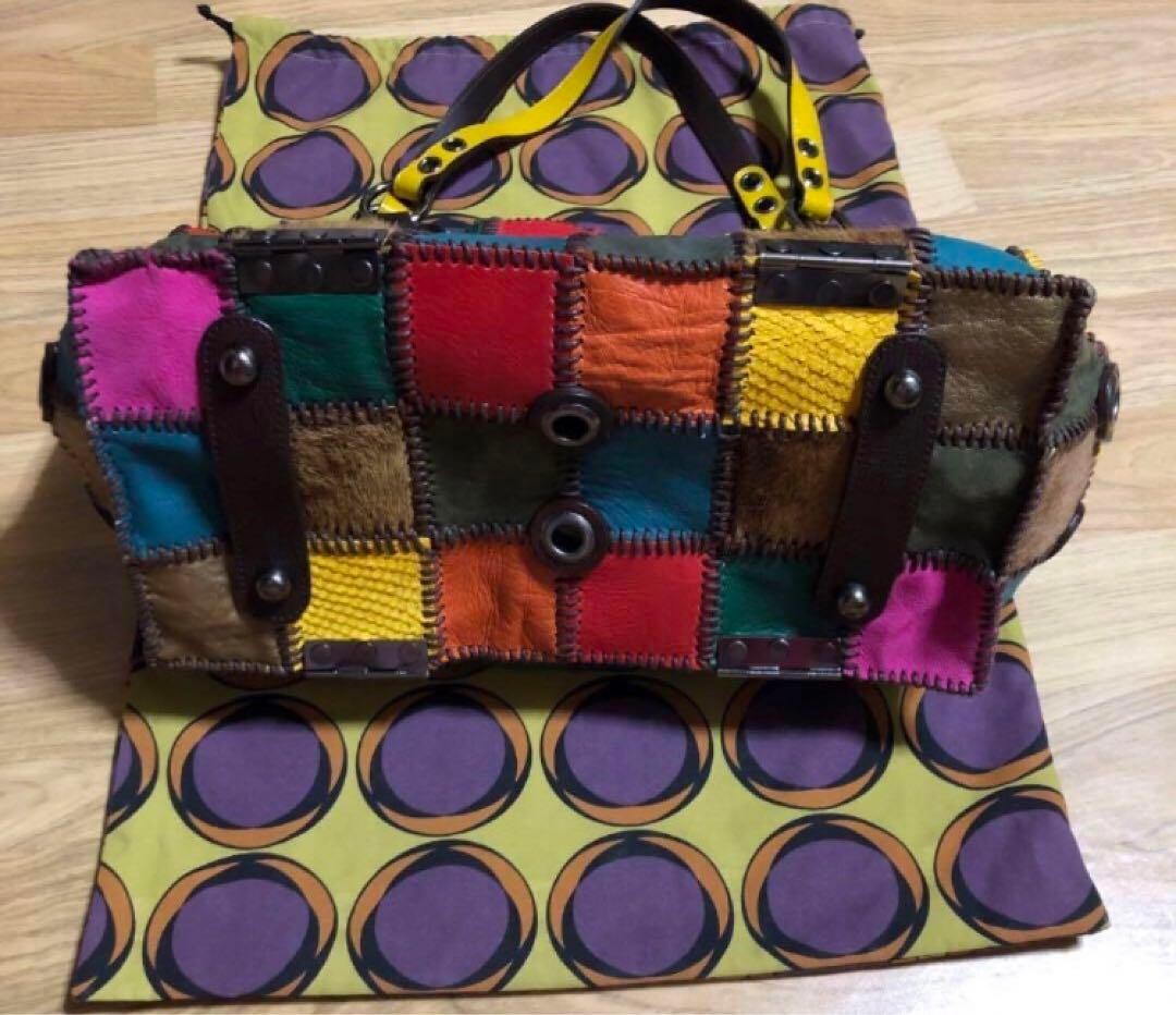 Jamin Puech Patchwork Leather Tote Bag Yellow Han… - image 7