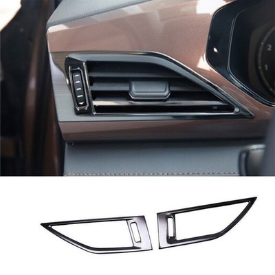 2Pc For Volkswagen Taos 2021-2024 Black S.Steel Console L&R Air Outlet Vent Trim