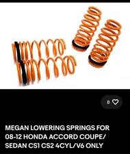 MEGAN RACING LOWERING SPRINGS FOR 2008-2012 Accord 4 cyl or V6 Coupe/Sedan