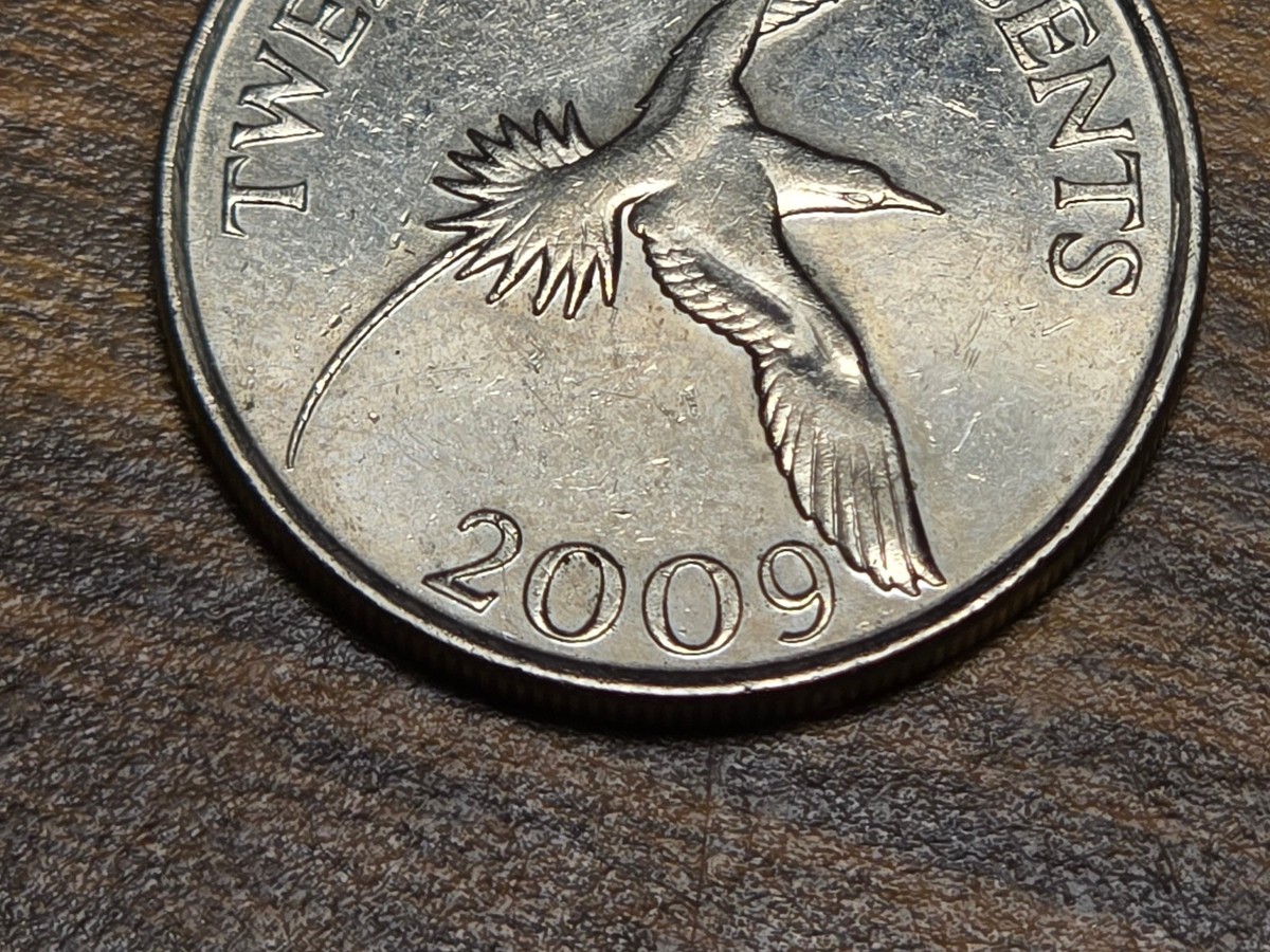 2009 25 Cent Bermuda Longtail White-tailed Tropic bird Queen
