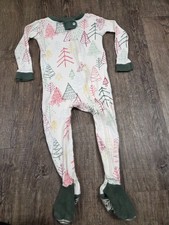 Burts Bees Baby 18m Christmas Holiday Full Zip One Piece Pajamas Sleeper