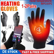 Electric Heated Gloves Winter Warming Thermal Rechargeable Touchscreen Windproof