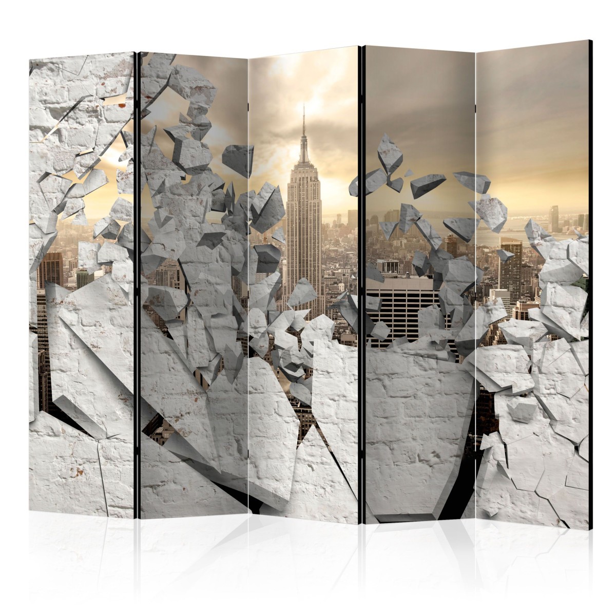 Paravent 5 volets City Behind the Wall 172x225cm pour cacher le vis-à-vis en intérieur