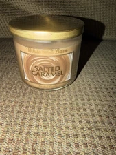 Bath & Body Works White Barn Candle Co Salted Caramel 3 Wick Candle New