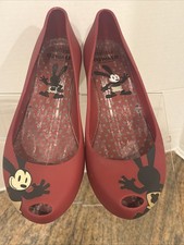 Melissa X Disney Ultragirl Oswald Red Jellies Jelly Flats Womens’ 6 Peep Toe