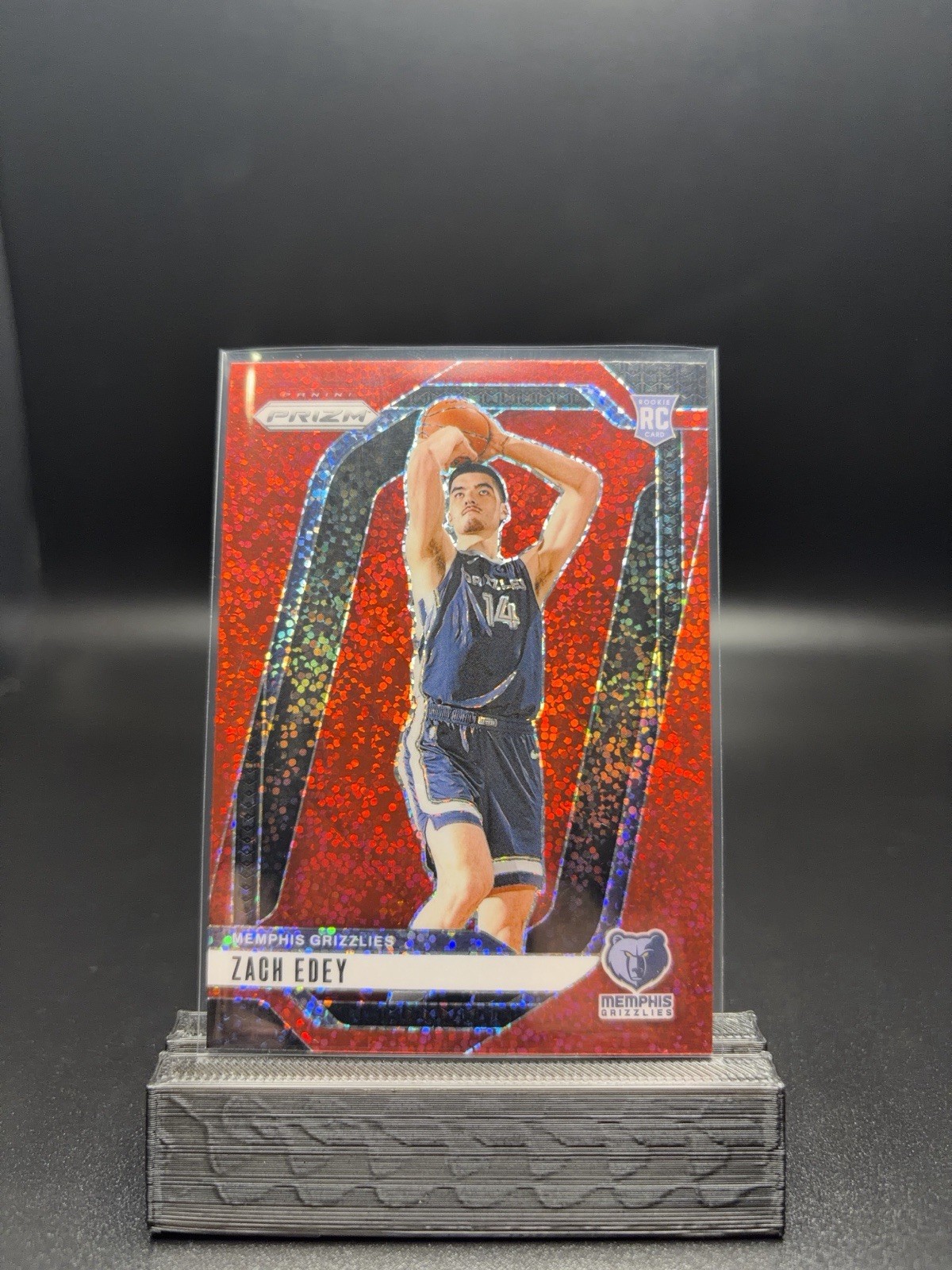 2024-25 Panini Prizm - Zach Edey #249 Red Sparkle Prizm (RC)
