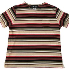 Sag Harbor Womans Knit Sweater Top Size Medium Great Striped Design H83