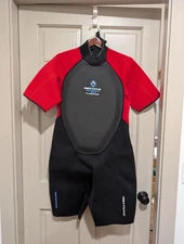 Airtime Watertime Men's Floater Spring Suit Wetsuit, Red/Black, Size XL