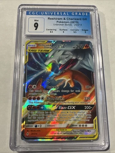 Reshiram & Charizard GX  Tag Team Unbroken Bonds 20/214 CGC 9