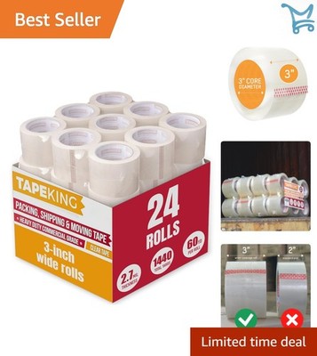 Clear Packing Tape 3 Inch Wide 24 Rolls Heavy Duty Adhesive for Moving Boxes
