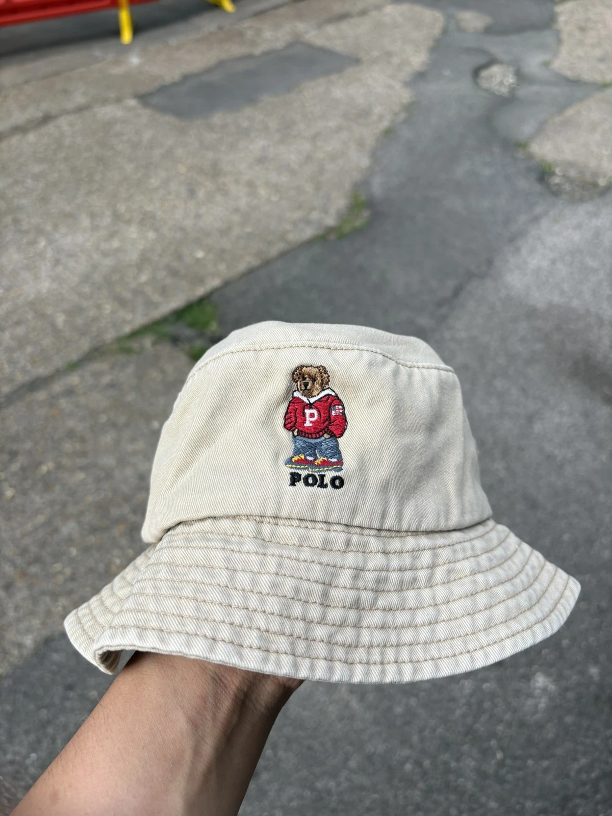 Polo Ralph Lauren Polo Bear Preppy Bear University Bucket Hat Cap - Smart Bear