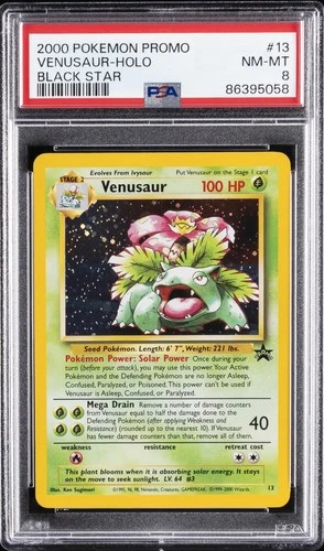 2000 POKEMON PROMO BLACK STAR #13 VENUSAUR-HOLO PSA 8