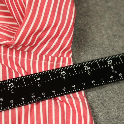 Camisa Chaps Sin Hierro Rayas 100% Algodón Botón Manga Larga Roja y Blanca 2X - Imagen 16 de 22