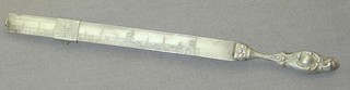 Victorian Unger Bros Sterling Dressmaker Seamstress Hem Gauge Ruler Repousse
