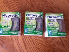 3 boxes - Nicorette 2mg Mini Lozenge  - Mint - 81ct exp 12/25