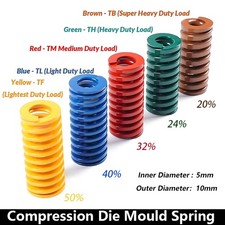Compression Die Mould Spring OD 10mm &times; ID 5mm Light/Medium/Heavy Load Springs