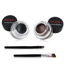 2 in 1 Black and Brown Gel Eyeliner Set Water Proof Smudge Proof, Last for All D