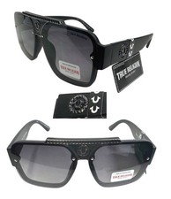 New Mens Sunglasses True Religion TRM1875 9MB Black Matte/Gray Oversized
