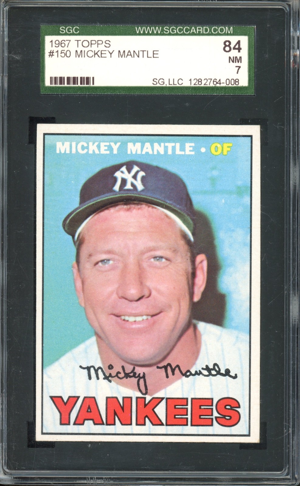 1967 Topps #150 Mickey Mantle SGC 7 Vintage HOF Baseball Card (008)
