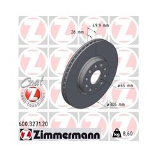 2x Bremsscheibe ZIMMERMANN 600.3271.20 passend für VAG