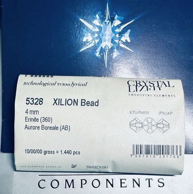 Swarovski Bi-cone Beads 5328 4mm Erinite AB 1440 pcs Seal Pack Austrian