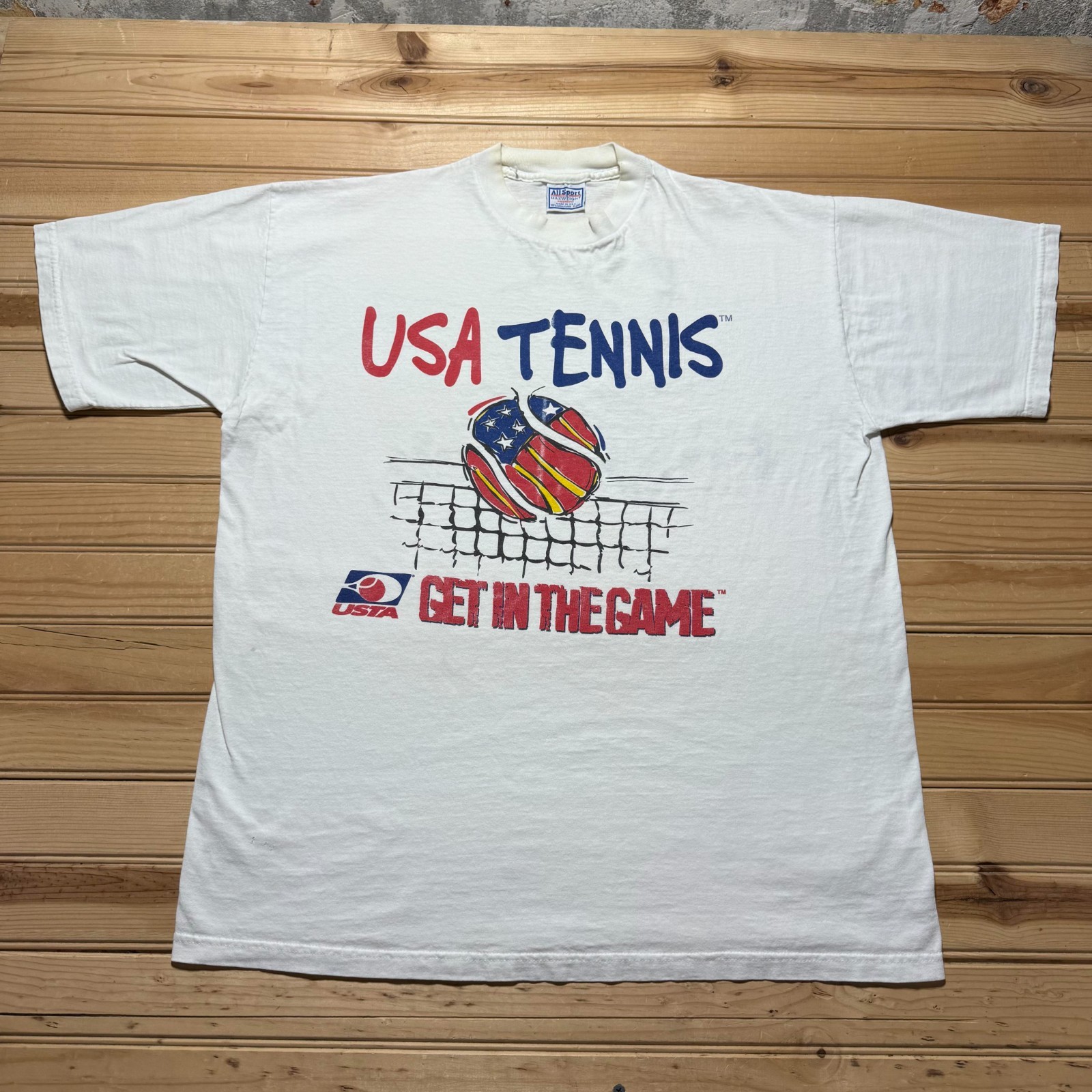 Vintage 90s Fox Creek Golf & Racquet Club USTA USA Tennis T-Shirt USA Made - XL