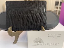 Levenger 5 Pocket Card Wallet Black Lizard