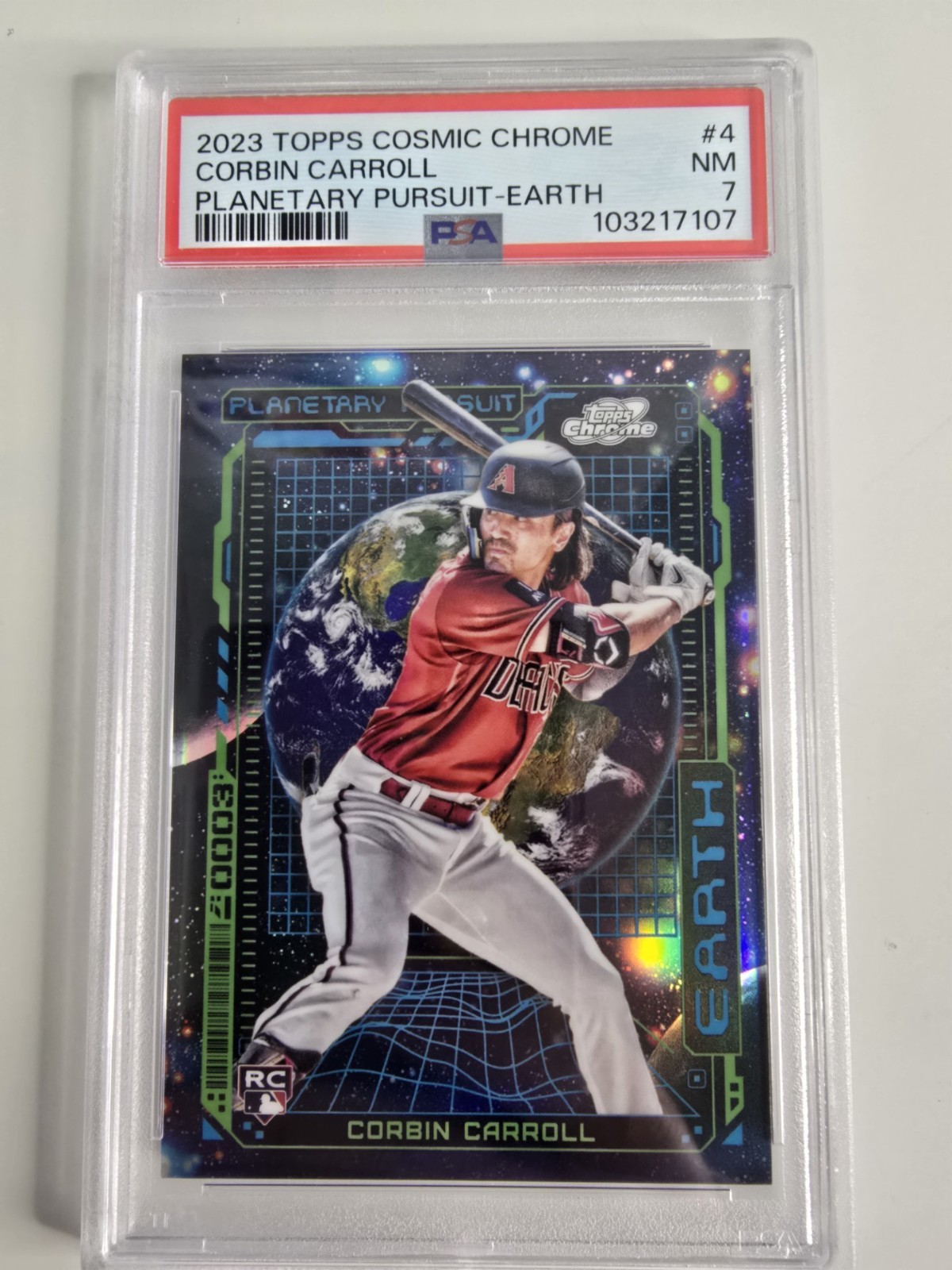 2023 Topps Cosmic Chrome Planetary Pursuit - Earth Carroll RC PSA 7