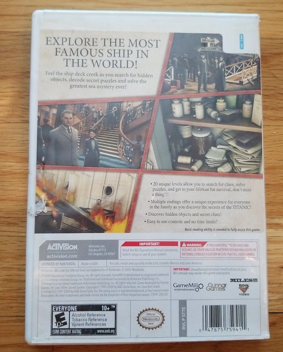 Hidden Mysteries Titanic Secrets of the Fateful Voyage Nintendo