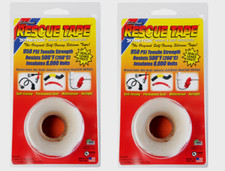 2pk RESCUE TAPE Self-Fusing CLEAR Silicone Repair Permanent Waterproof 1" x 12ft
