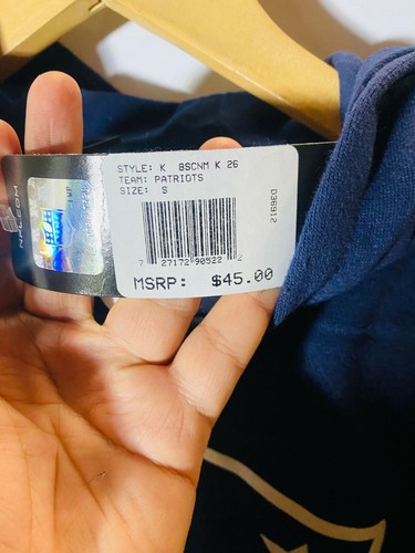 NFL Team Apparel Youth New England Patriots Team Logo Fleece Hoodie NAVY SMALL - Picture 3 of 3