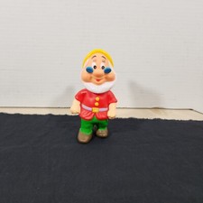 Vintage Walt Disney Snow White 5" Dwarfs Doc Rubber Figure Bath Toy Hong Kong