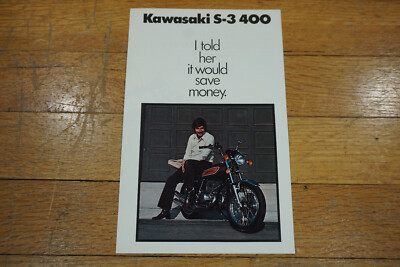 NOS 1975 Kawasaki S3 400 Dealer Motorcycle Sales Brochure