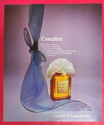 Pressewerbung Parfum François COTY Paris Complice & Histoire Eau EVIAN 1977 