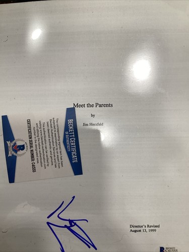 Ben Stiller signiert Meet The Parents Skript Beckett Authentifizierung T-1 - Bild 1 von 2