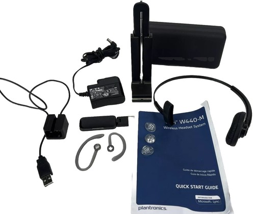 Plantronics Savi W440 Wireless Black Ear-Hook Headsets Cords Manual Phone