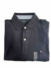 NEW TOMMY HILFIGER MEN'S SHORT SLEEVE  POLO SHIRT NAVY SMALL