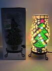 Vintage~Mosaic Hurricane Style of Tiffany Glass Lamp~World Bazaar Christmas Tree